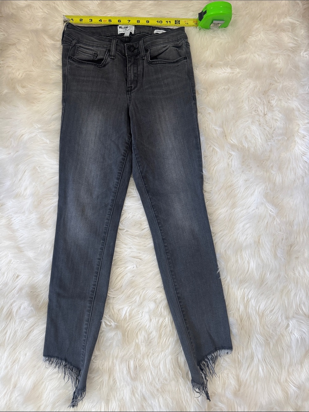 ⭐️ WilliamRast Women’s High-Rise Gray Frayed-Hem Jeans